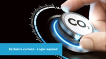 A hand adjusts a glowing dial labeled "CO2" emitting blue light. Text overlay reads "Exclusive content – Login required." 