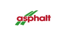 Red text "asphalt" with two green curved lines above it on a white background. Red text "asphalt" with two green curved lines above it on a white background.