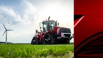 A red agricultural tractor alongside a close-up of a coated metal surface, highlighting how industrial coatings combine protection, durability and outstanding appearance for demanding equipment applications. A red agricultural tractor alongside a close-up of a coated metal surface, highlighting how industrial coatings combine protection, durability and outstanding appearance for demanding equipment applications.