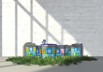 Containers of UZIN products on grass, bathed in sunlight with strong shadows. A blue butterfly rests atop a container. Containers of UZIN products on grass, bathed in sunlight with strong shadows. A blue butterfly rests atop a container.