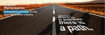 Open road with white dashed lines stretches into the horizon under a sunset sky. Text reads, “Asphalt Performance: Outstanding chemistry for the road construction industry. Where there is a partner, there is a path.” Open road with white dashed lines stretches into the horizon under a sunset sky. Text reads, “Asphalt Performance: Outstanding chemistry for the road construction industry. Where there is a partner, there is a path.”